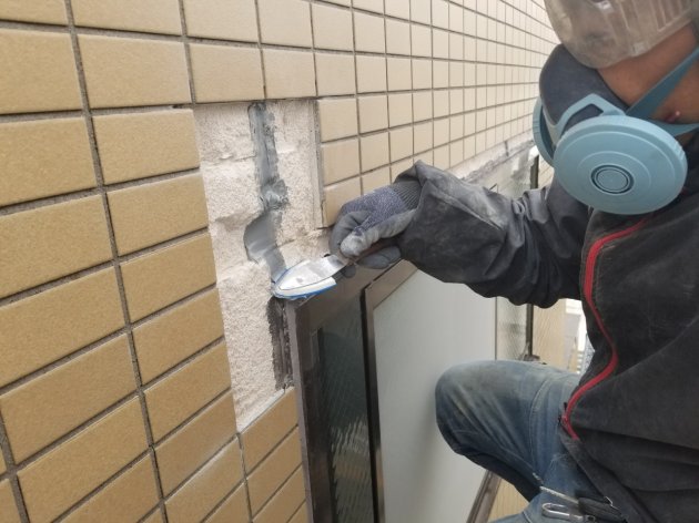 防水コーキング処理