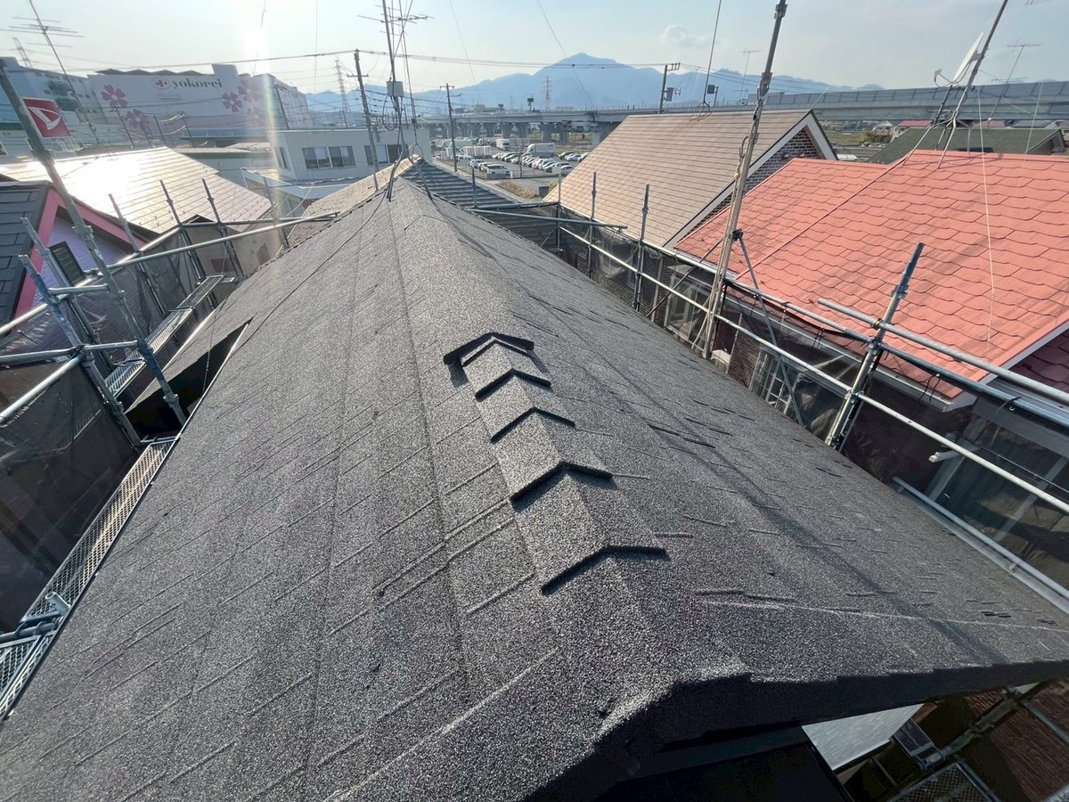 施工後　工事を終えた屋根です。